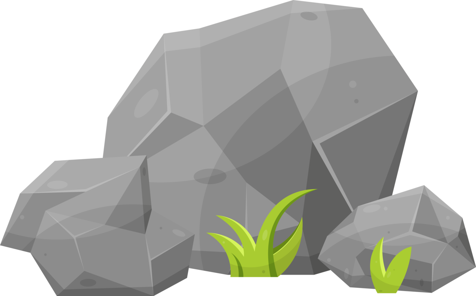 Rock stones and boulders in cartoon style png