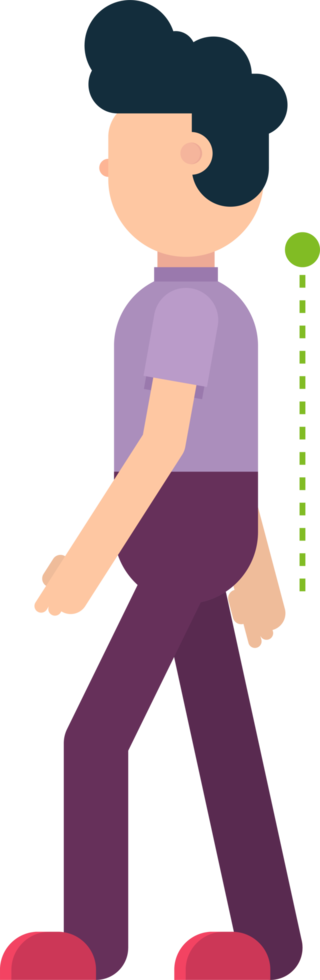 Business man showing the correct posture png