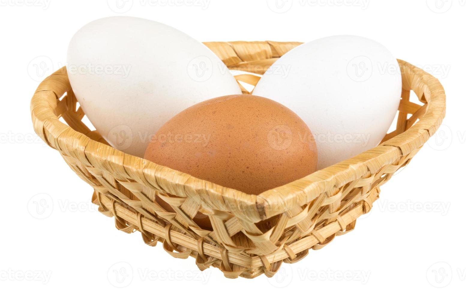 Eggs isolated on white background photo
