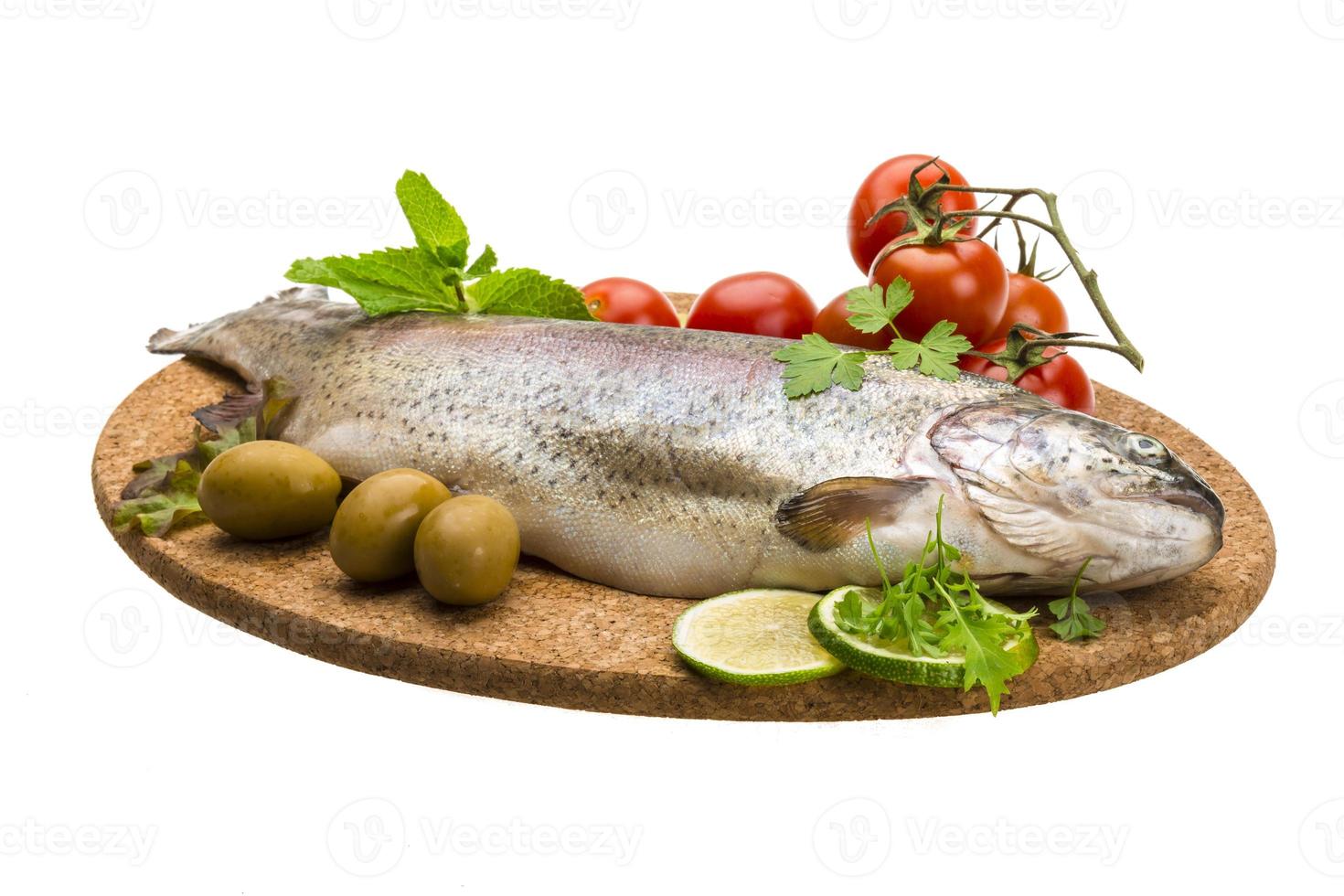 Fresh raw rainbow trout photo