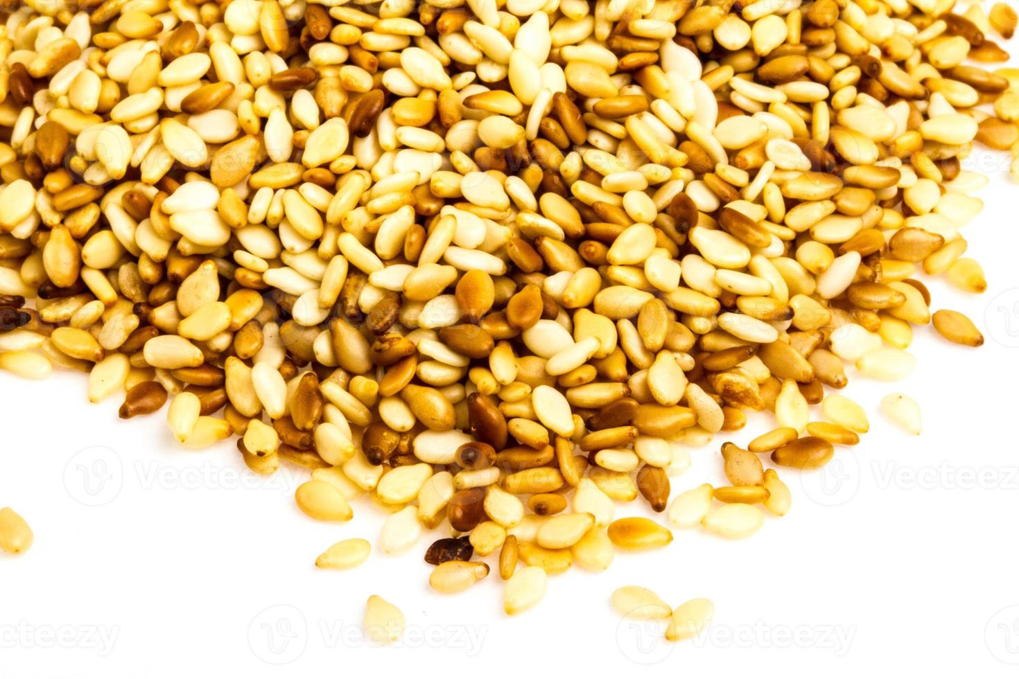 sesame heap on white background photo