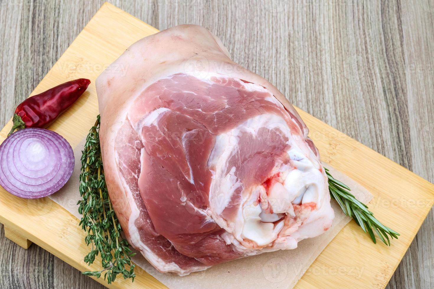 Raw pork knuckle 8500315 Stock Photo at Vecteezy
