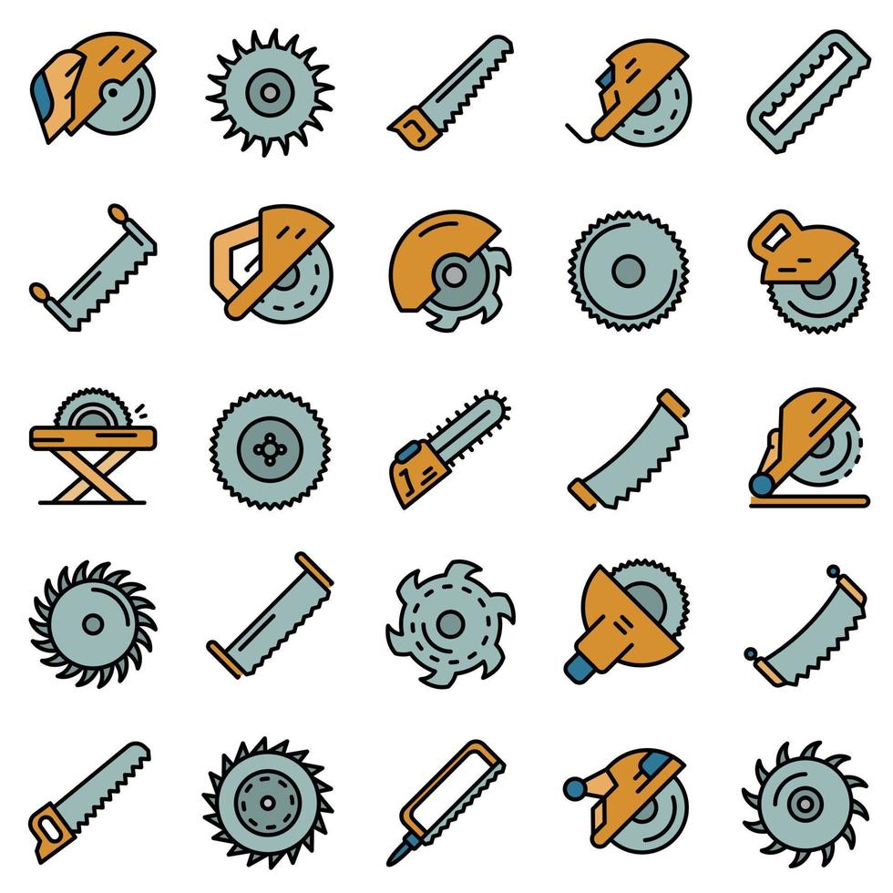 Saw icons set vector flat