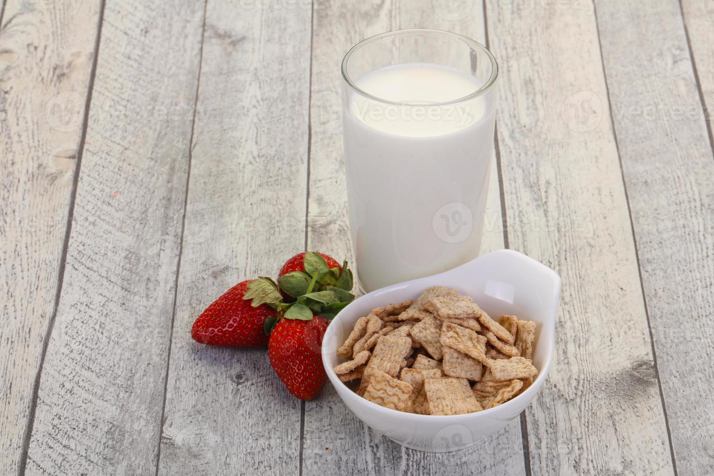 Wheat flakes for breakfast photo