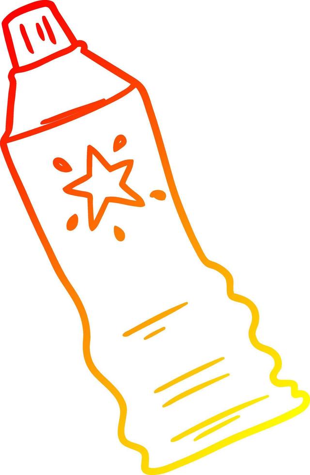 warm gradient line drawing cartoon tube of sunscreen lotion vector