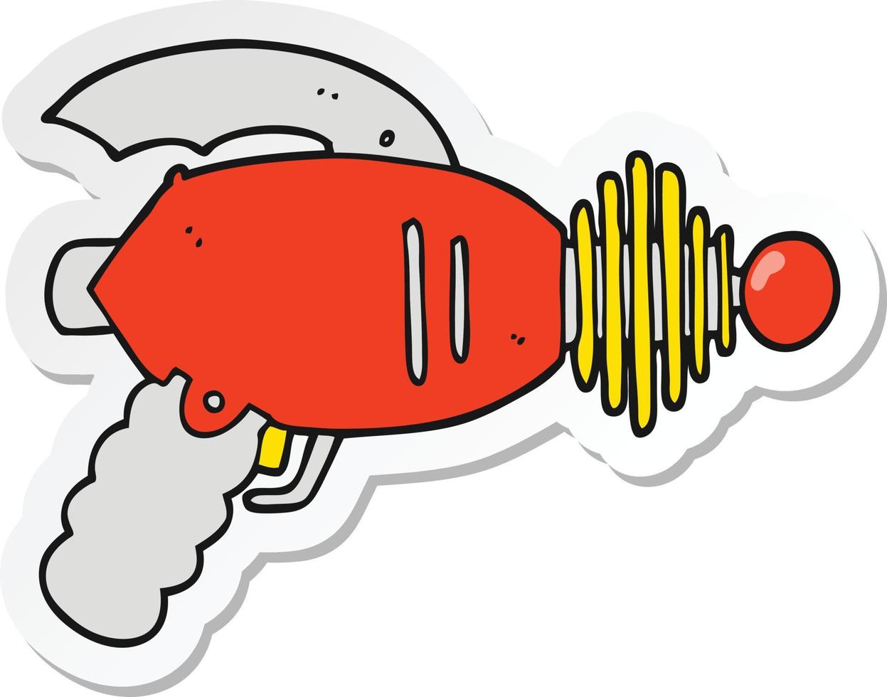 sticker of a cartoon ray gun vector