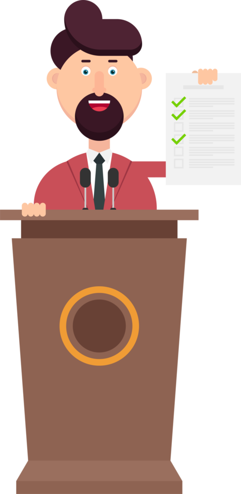 Businessman is speaking on podium png