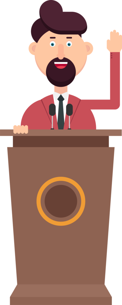 Businessman is speaking on podium png