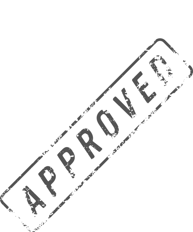 Stamp mark with approved text png