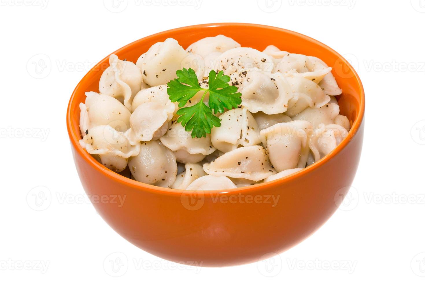 Russian dumplings on white photo