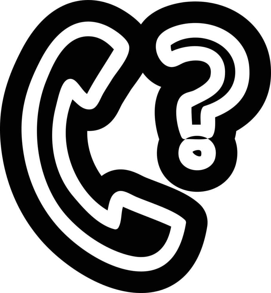 telephone handset with question mark icon vector