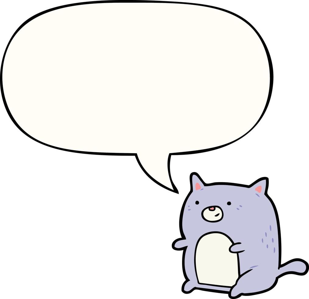 cartoon cat and speech bubble vector
