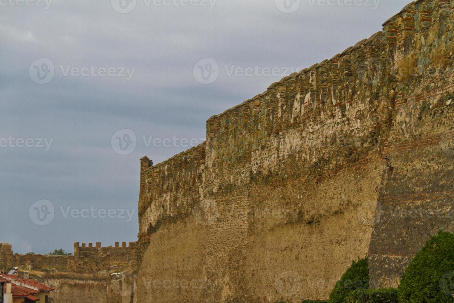 Eptapyrgio the fortified wall in the Upper Town of Thessaloniki Greece photo