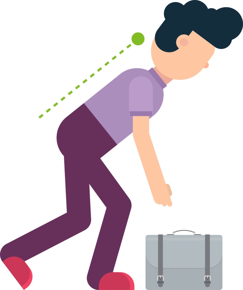 Business man showing the correct posture png