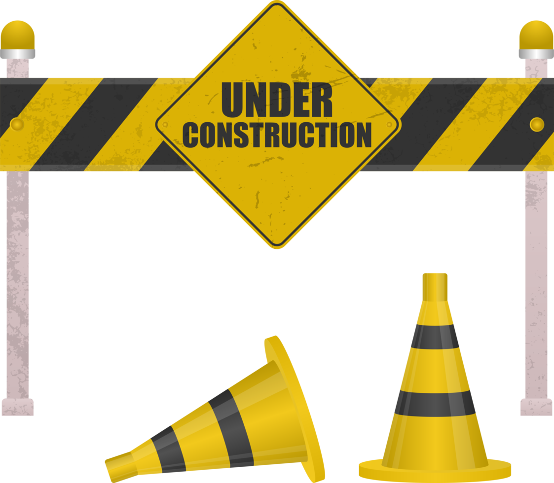 Under construction barrier clip art png