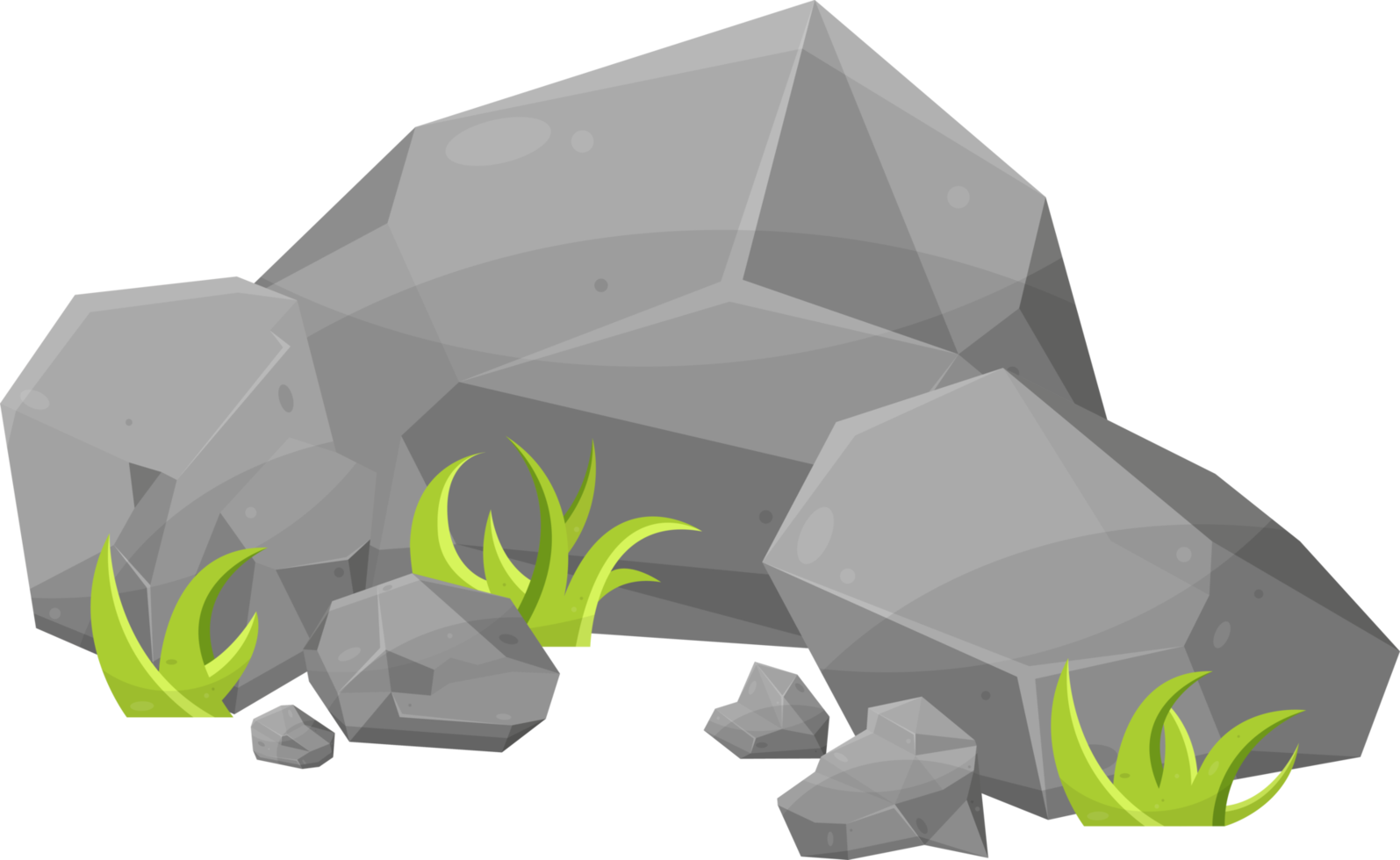 piedras de roca y cantos rodados en estilo de dibujos animados png