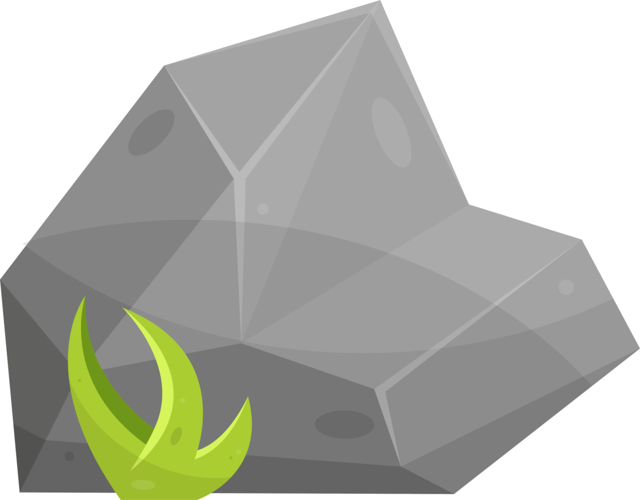 Rock stones and boulders in cartoon style png