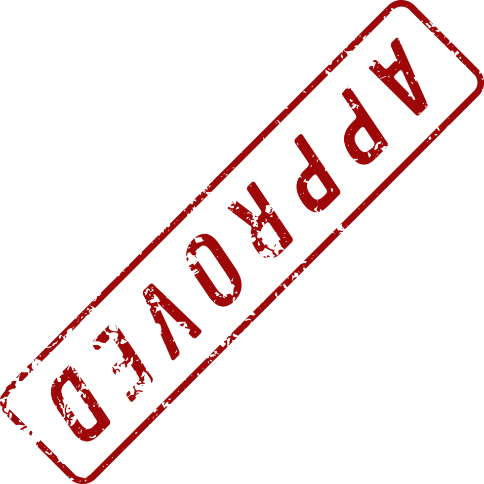 Stamp mark with approved text png