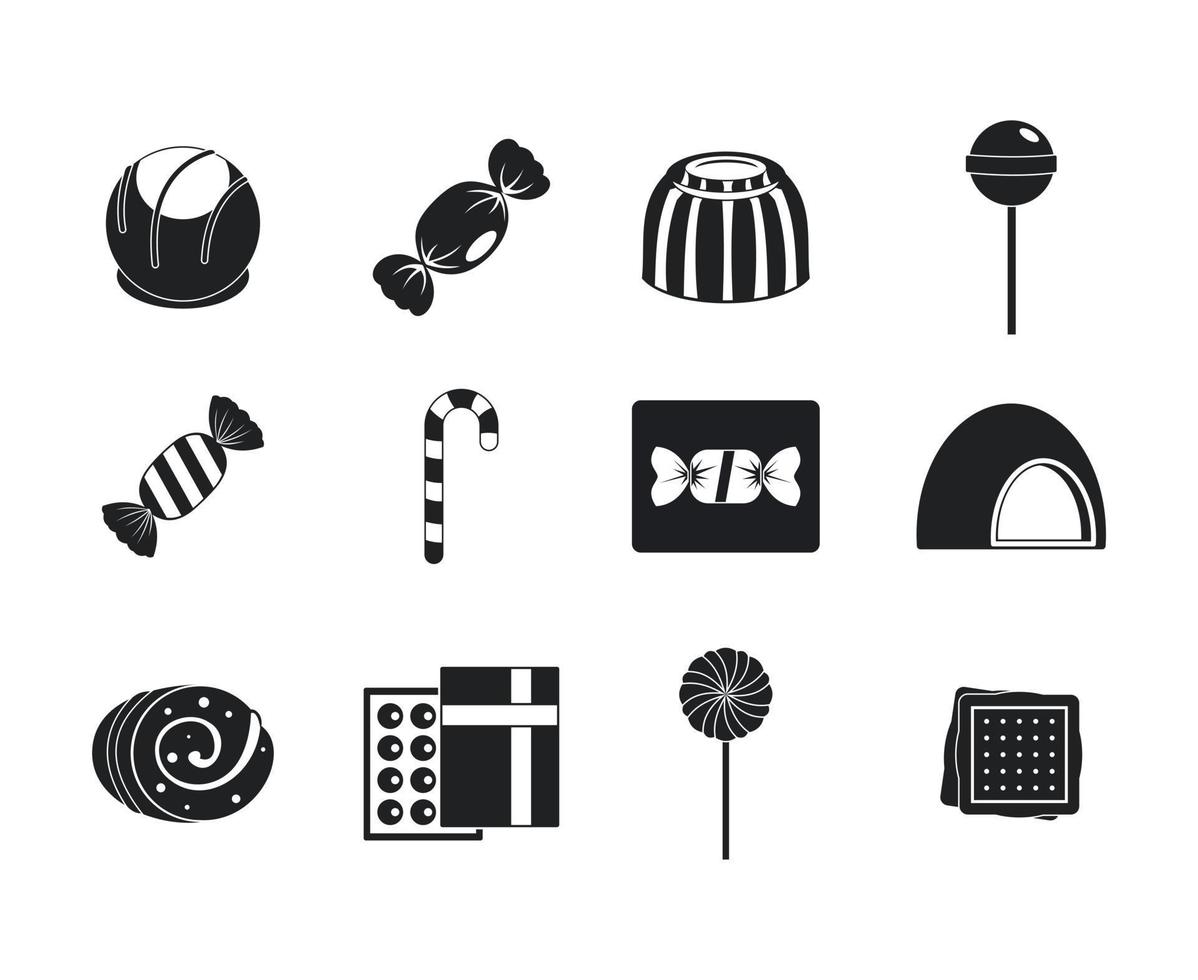 Sweets icon set, simple style vector