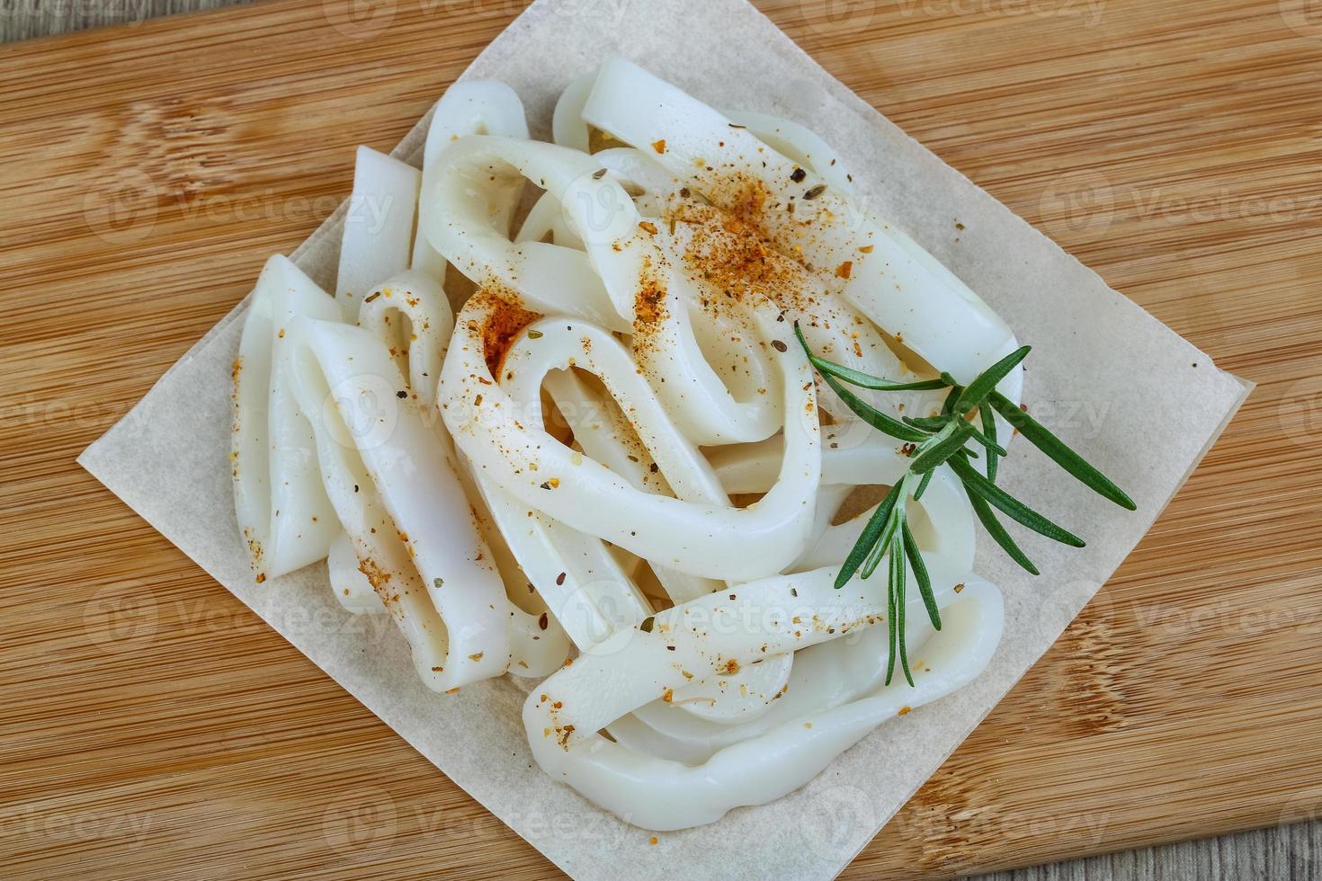 Raw squid rings photo