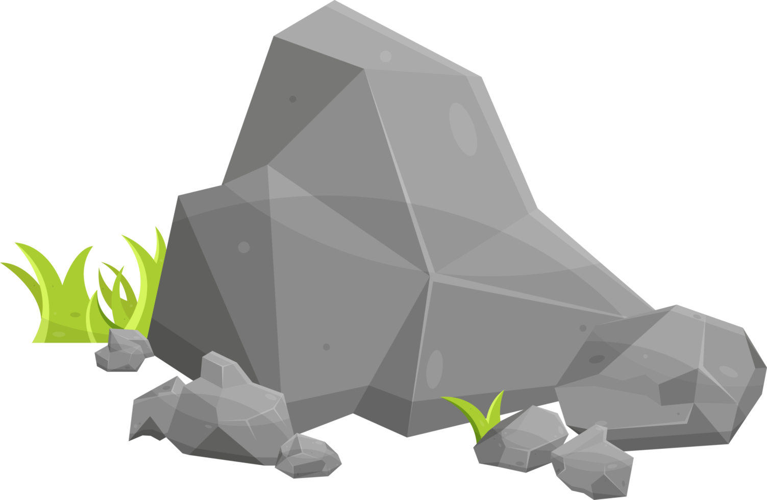 Rock stones and boulders in cartoon style png