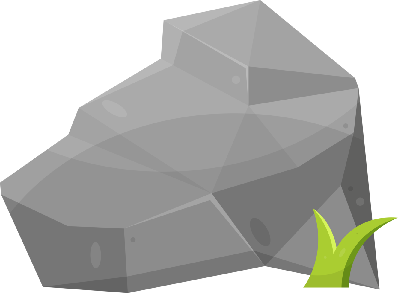 Rock stones and boulders in cartoon style png