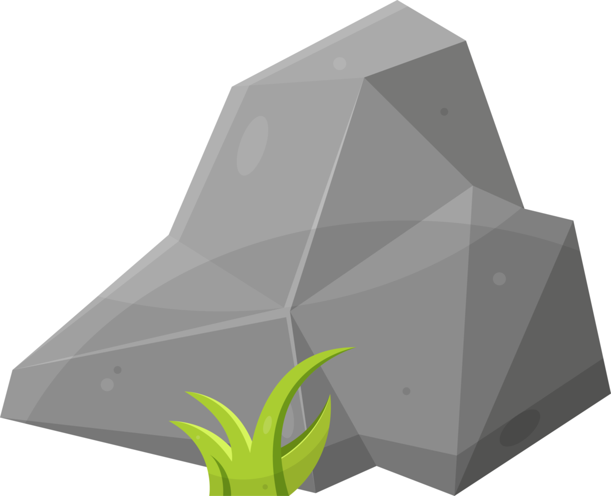 Rock stones and boulders in cartoon style png