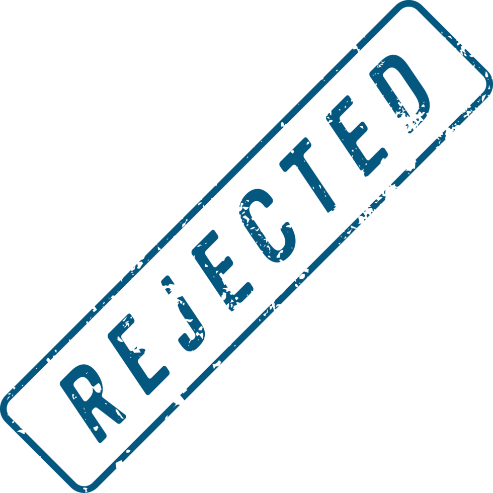 Stamp mark with rejected text png