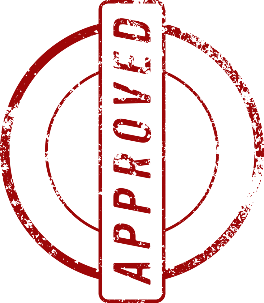 Approved stamp mark png illustration