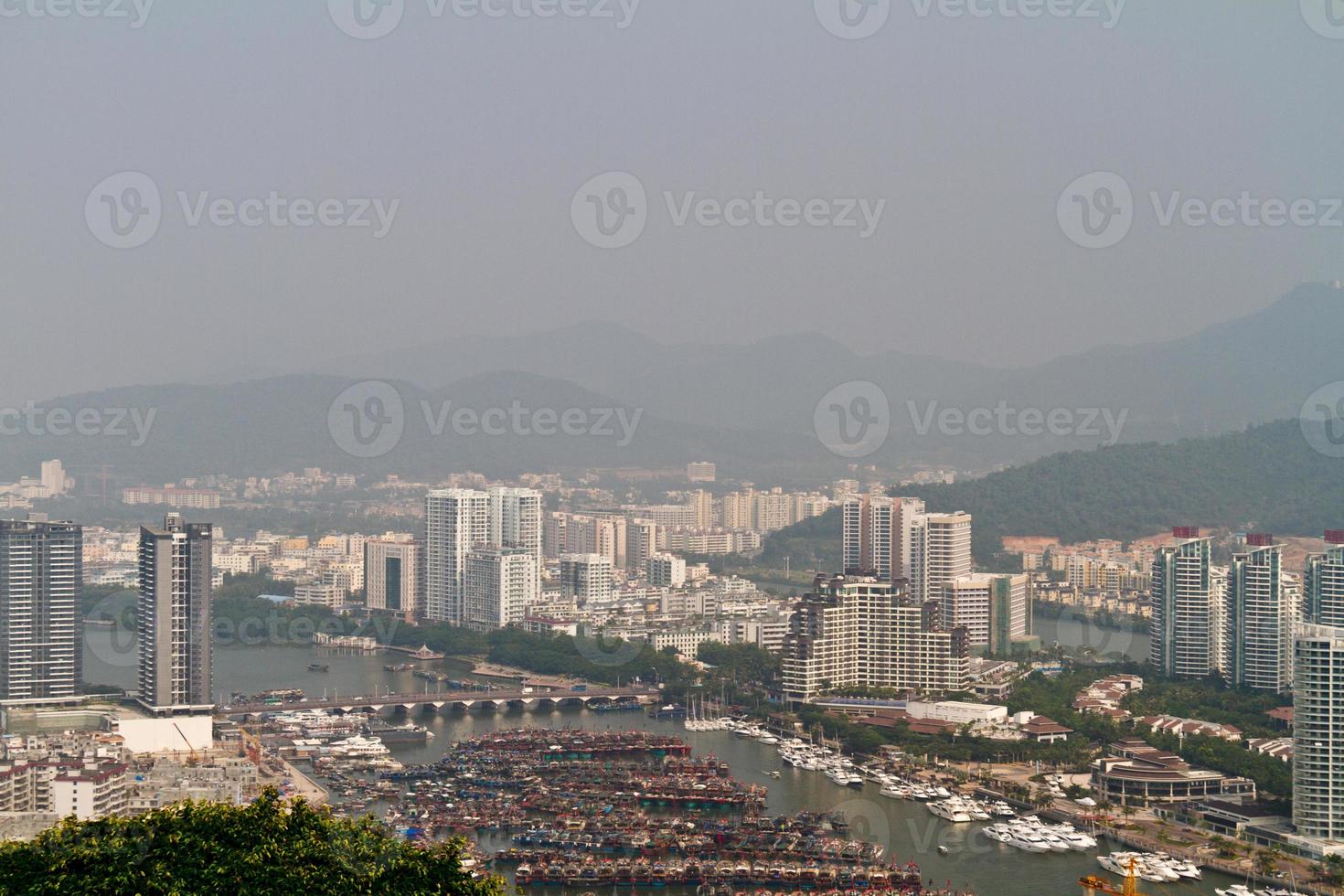 China Hainan island, city of Sanya aerial view photo