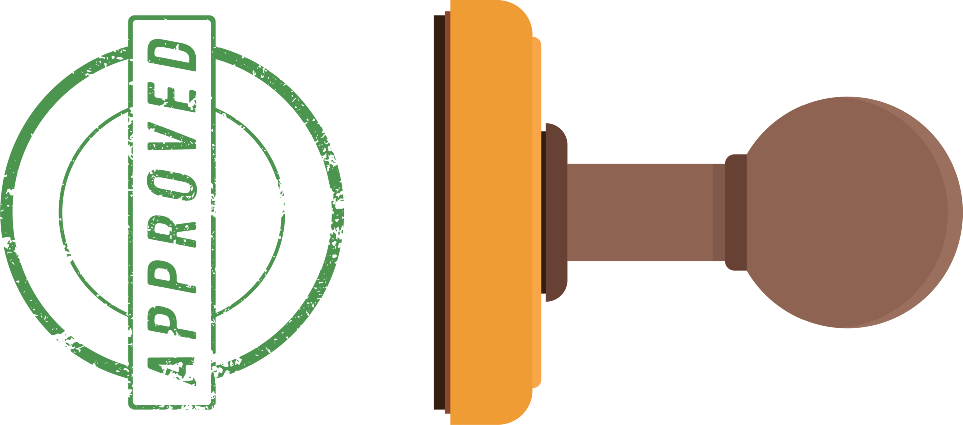 houten stempel en stempelmerk met goedgekeurde tekst png