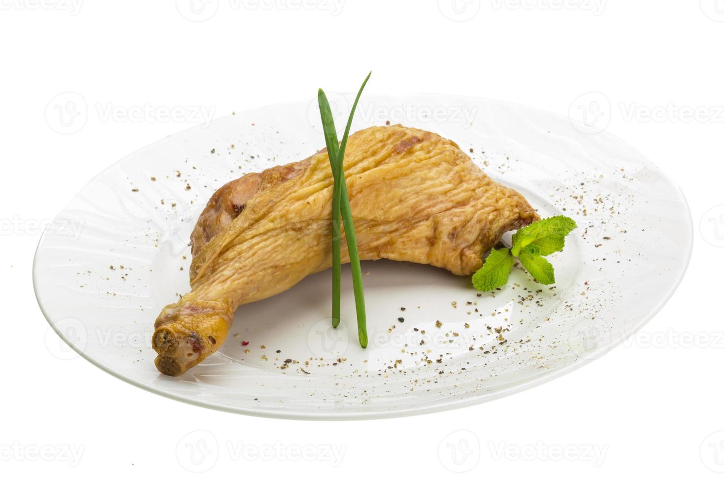 Smoked chicken leg photo