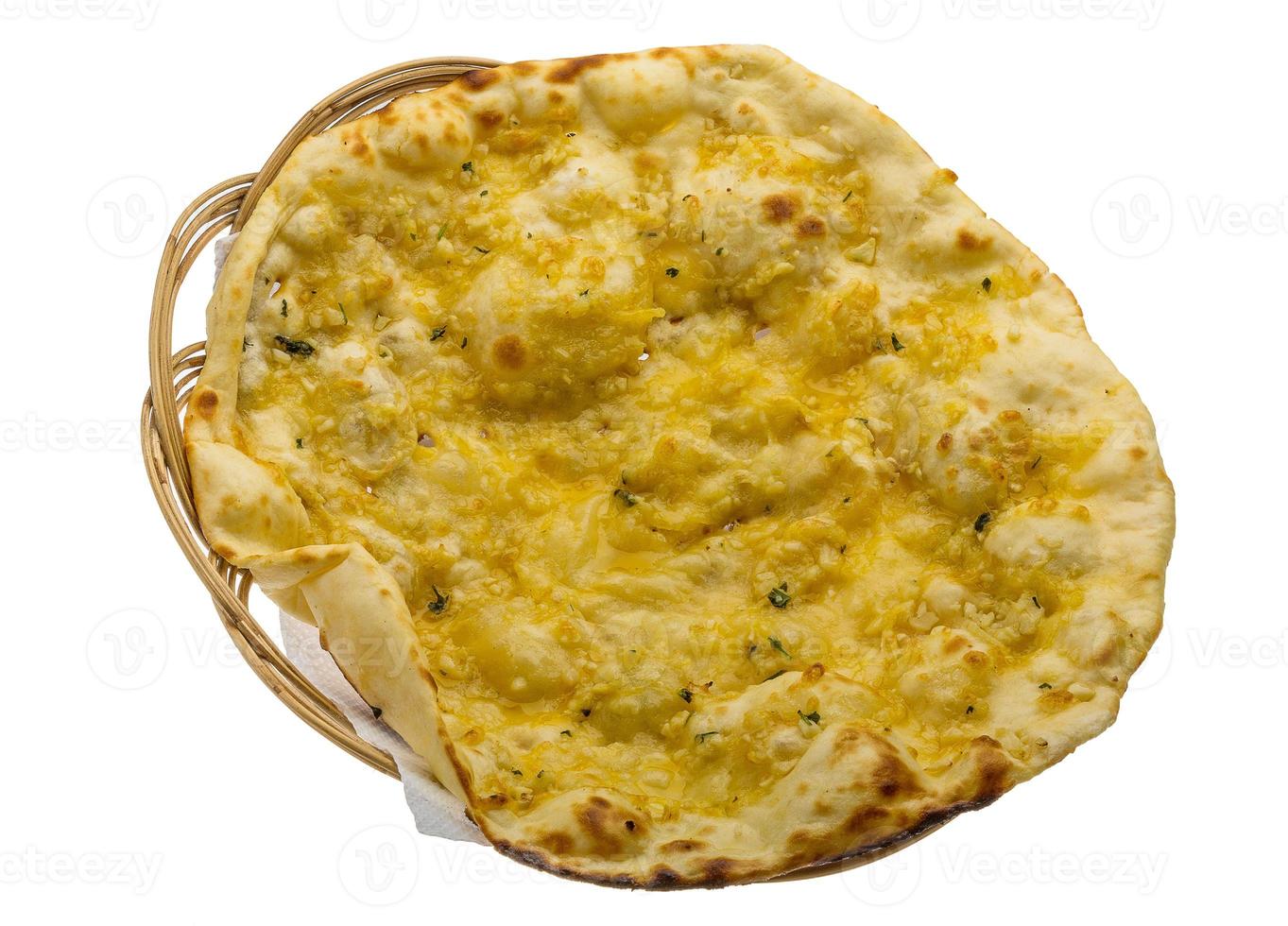 Naan with cheese and garlic photo