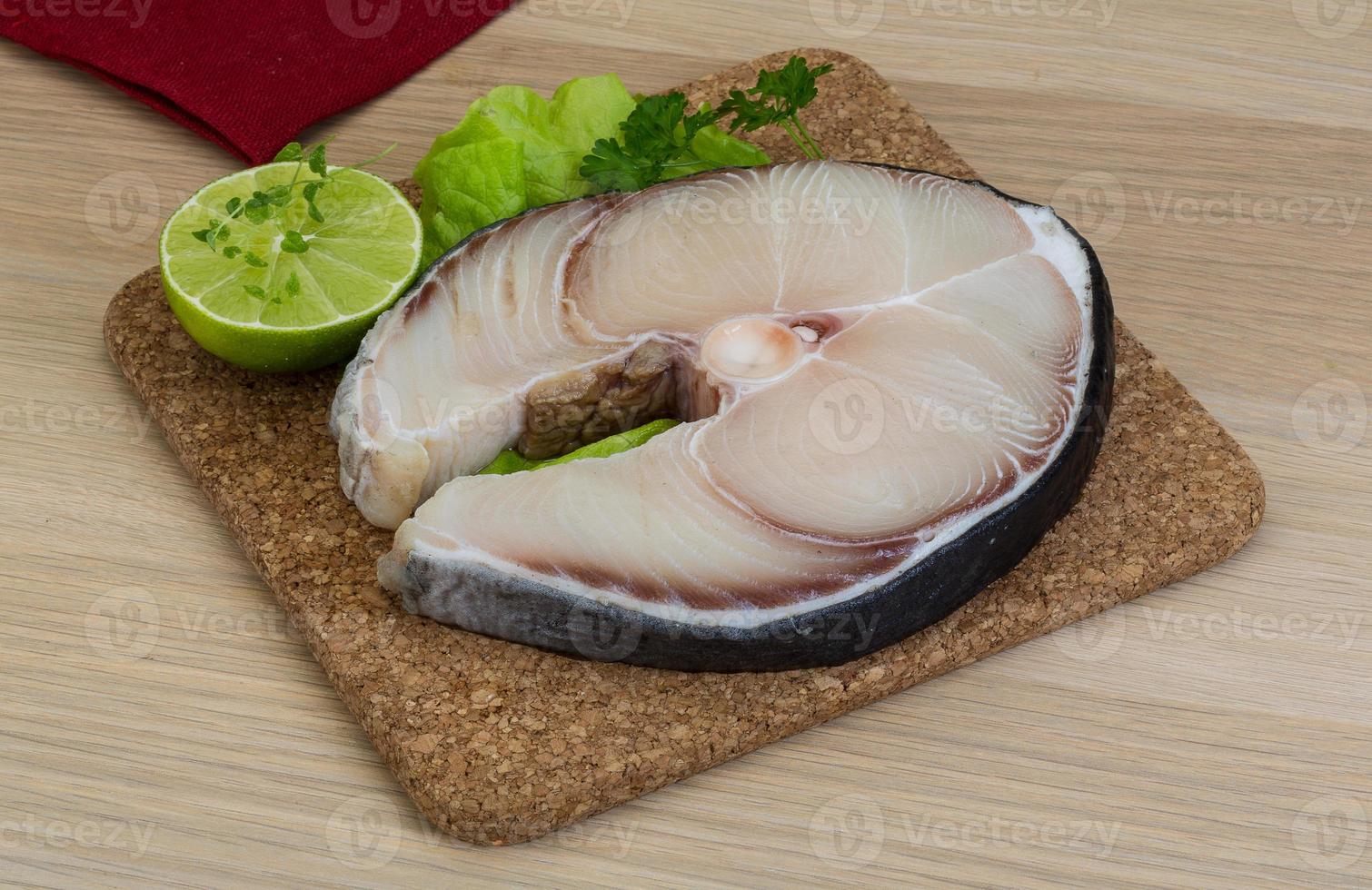 Raw blue shark steak photo