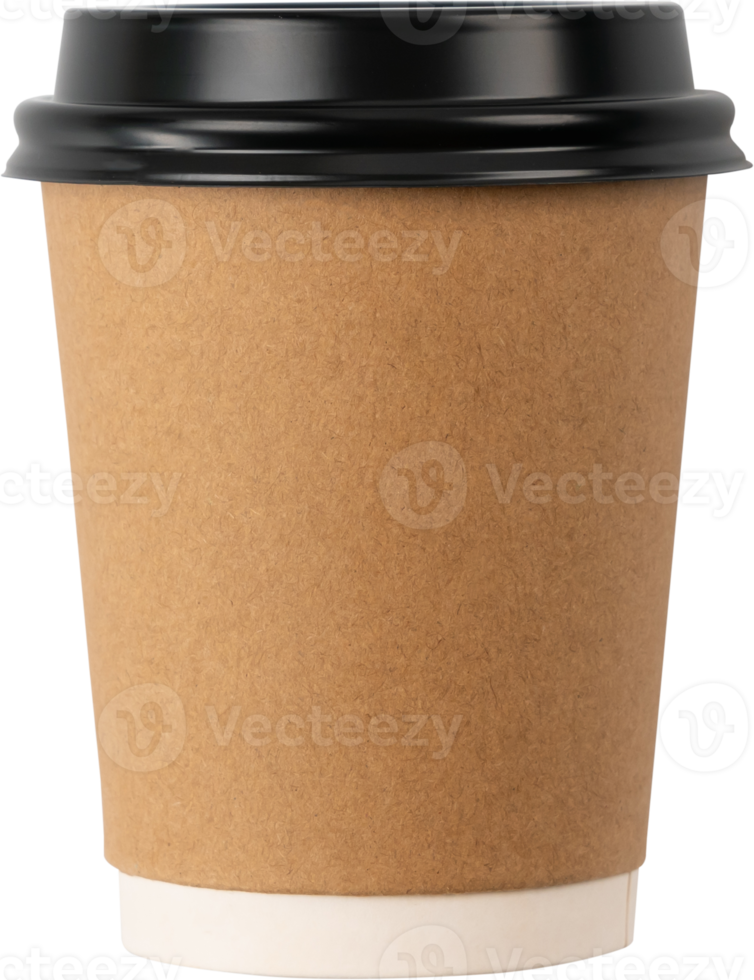 mockup di tazza di caffè in carta marrone. png