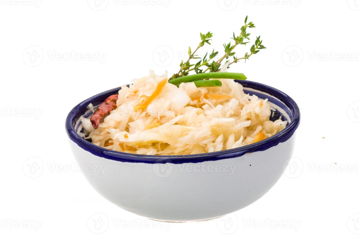 Fermented cabbage in dish photo