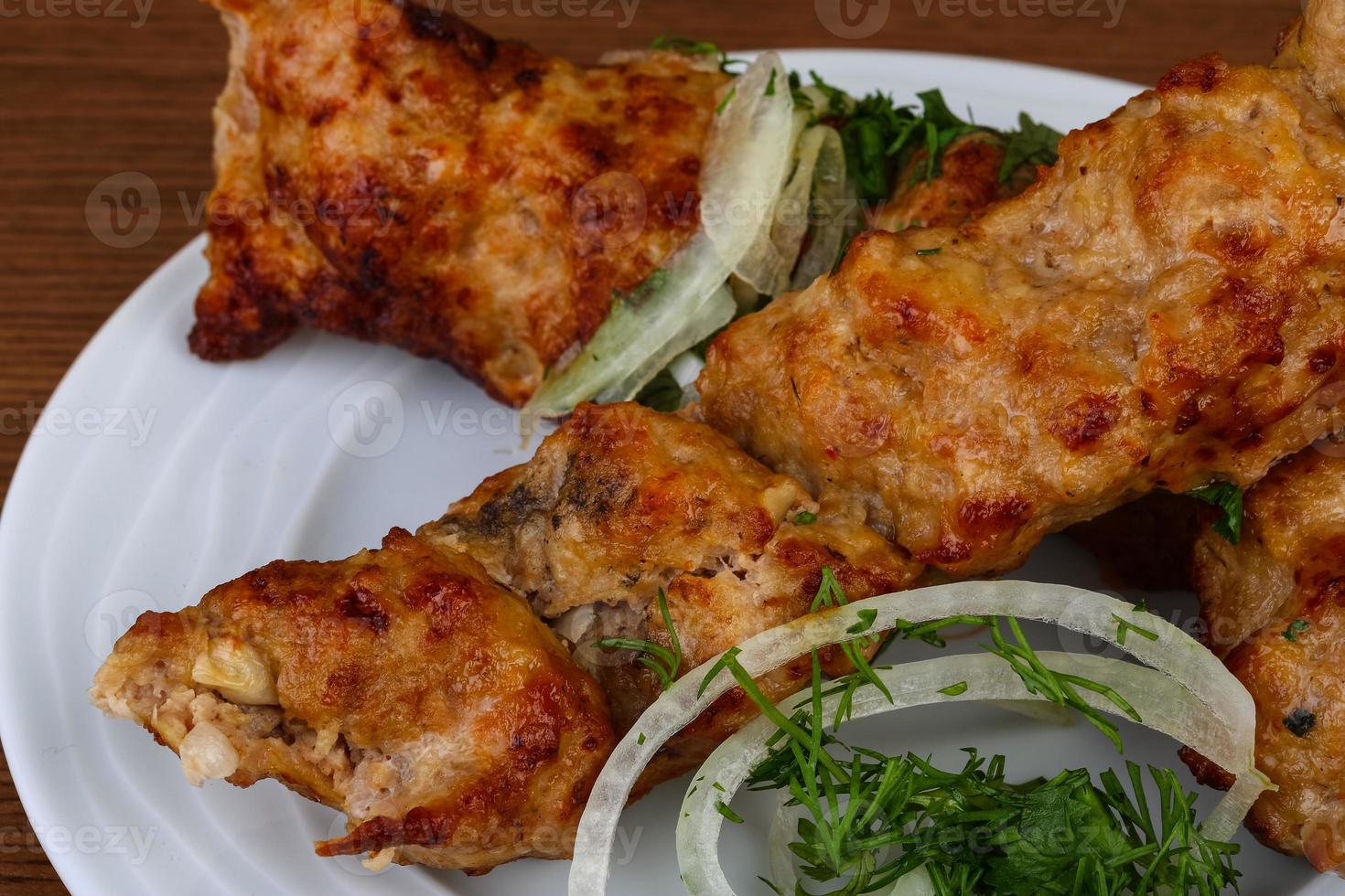 Grilled kebab meat photo