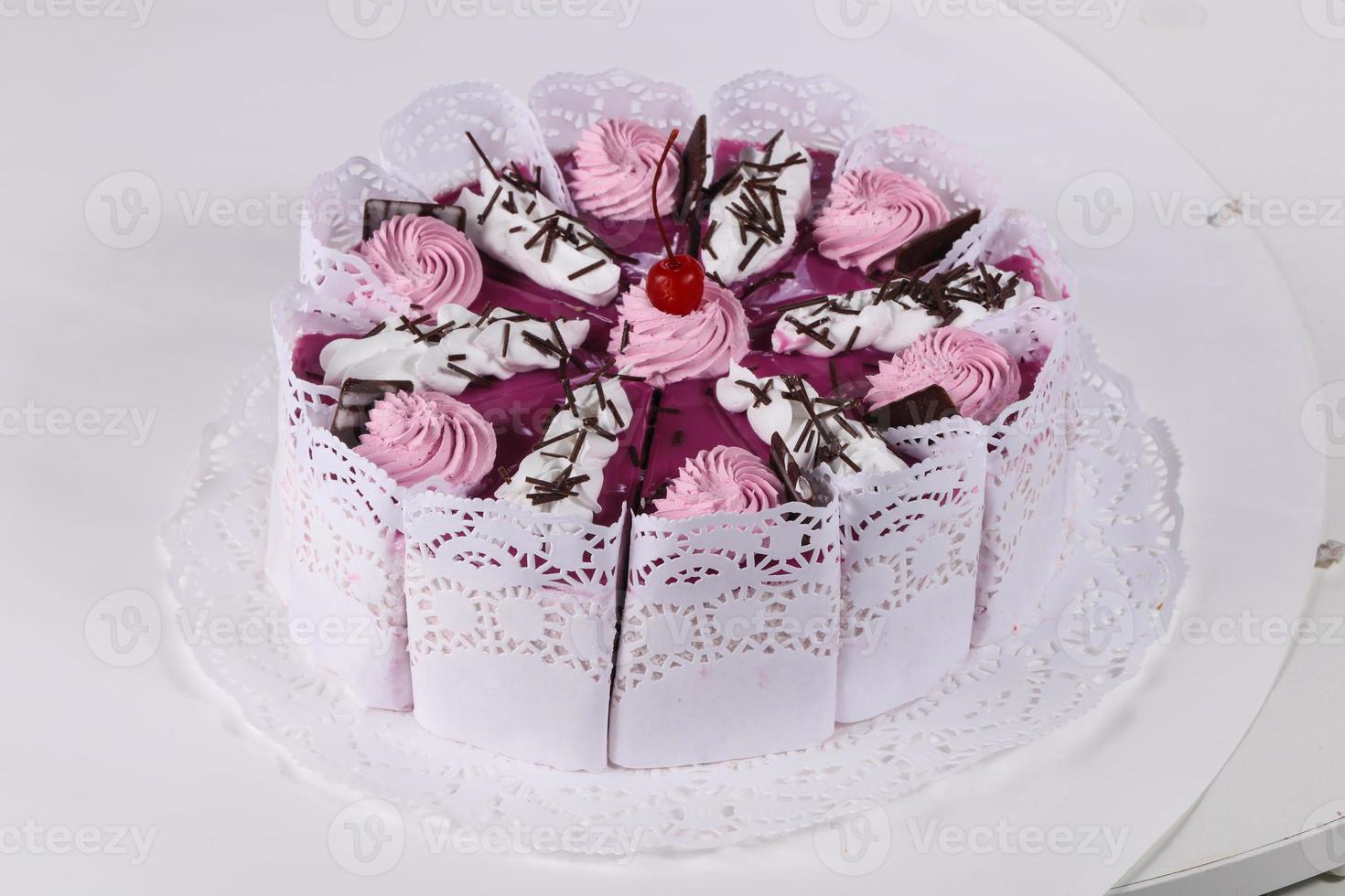 Cake with cream flowers photo