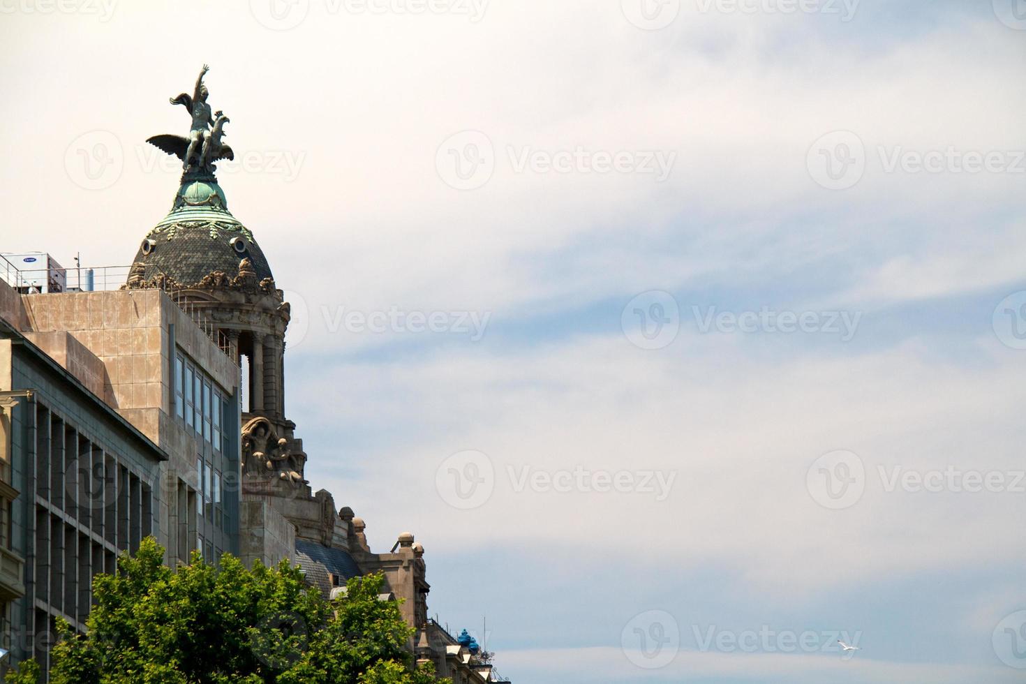 Aerial view of Barcelona and its skyline, Spain photo