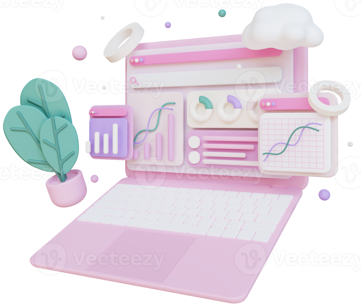 Computer abstract 3d Illustration png