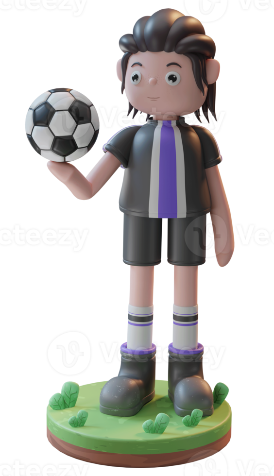 Illustrazione del concetto di rendering 3d dei personaggi dei giocatori di football, utilizzati per il web, l'app, l'infografica, ecc png