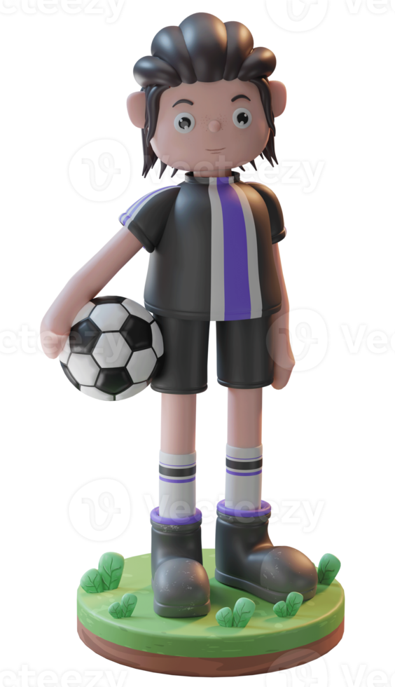 3D Rendering Concept Illustration of football player characters, used for web, app, infographic, etc png