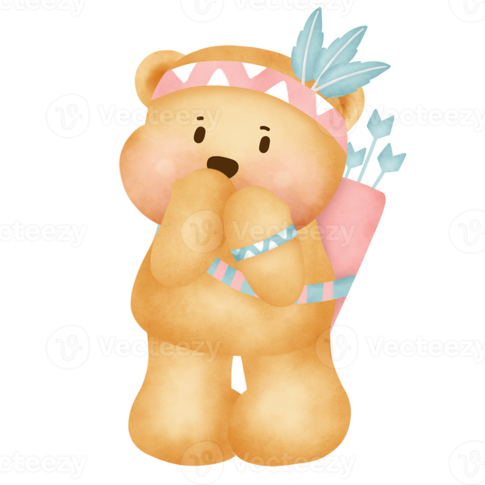 boho bear clipart png