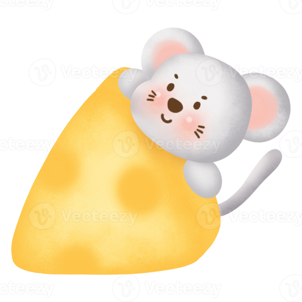 Cute rat and cheese clipart png