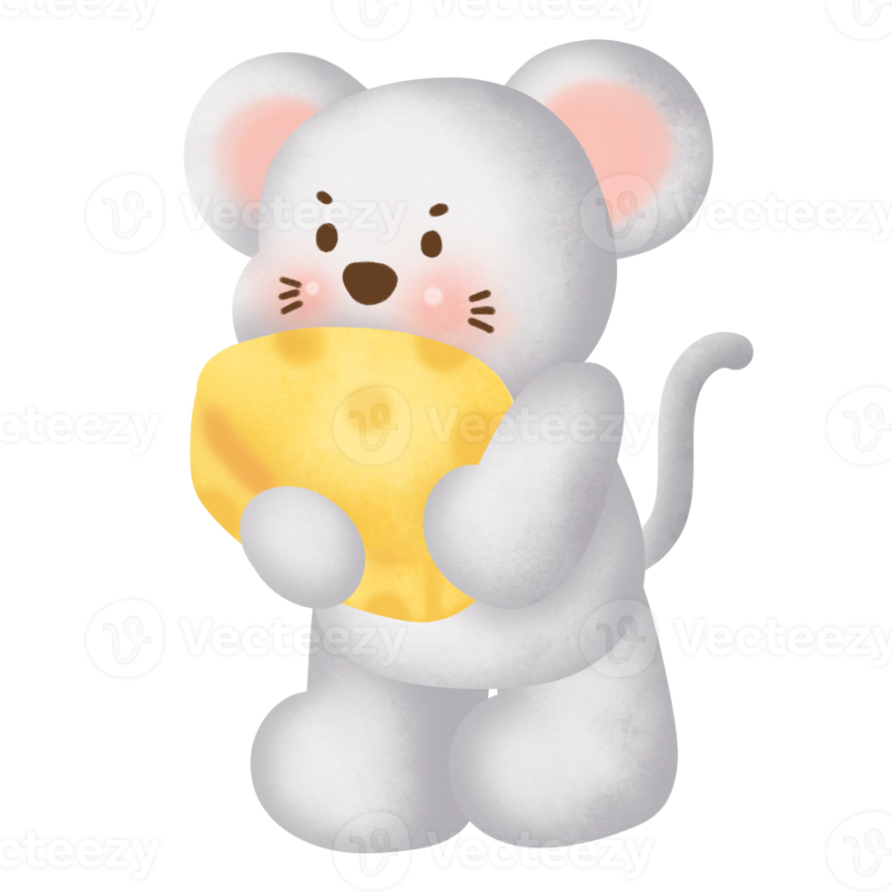 lindo clipart de rato e queijo png