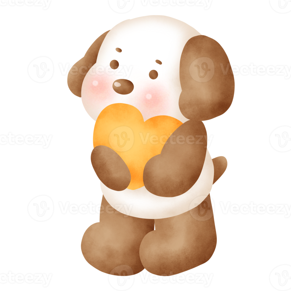 clipart cane carino acquerello png