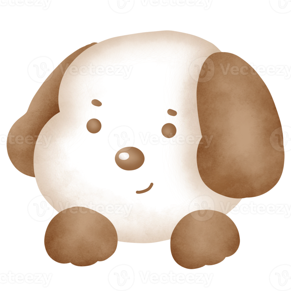 clipart cane carino acquerello png