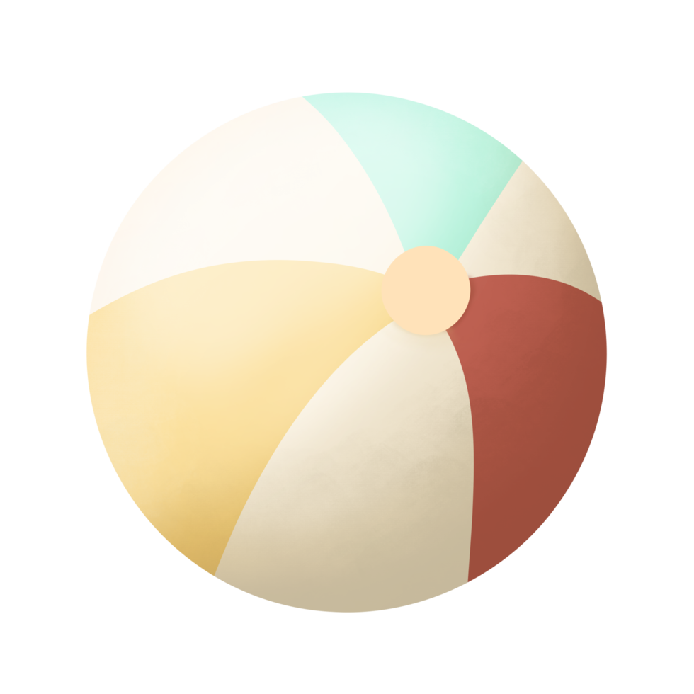 Beach ball watercolor illustration png