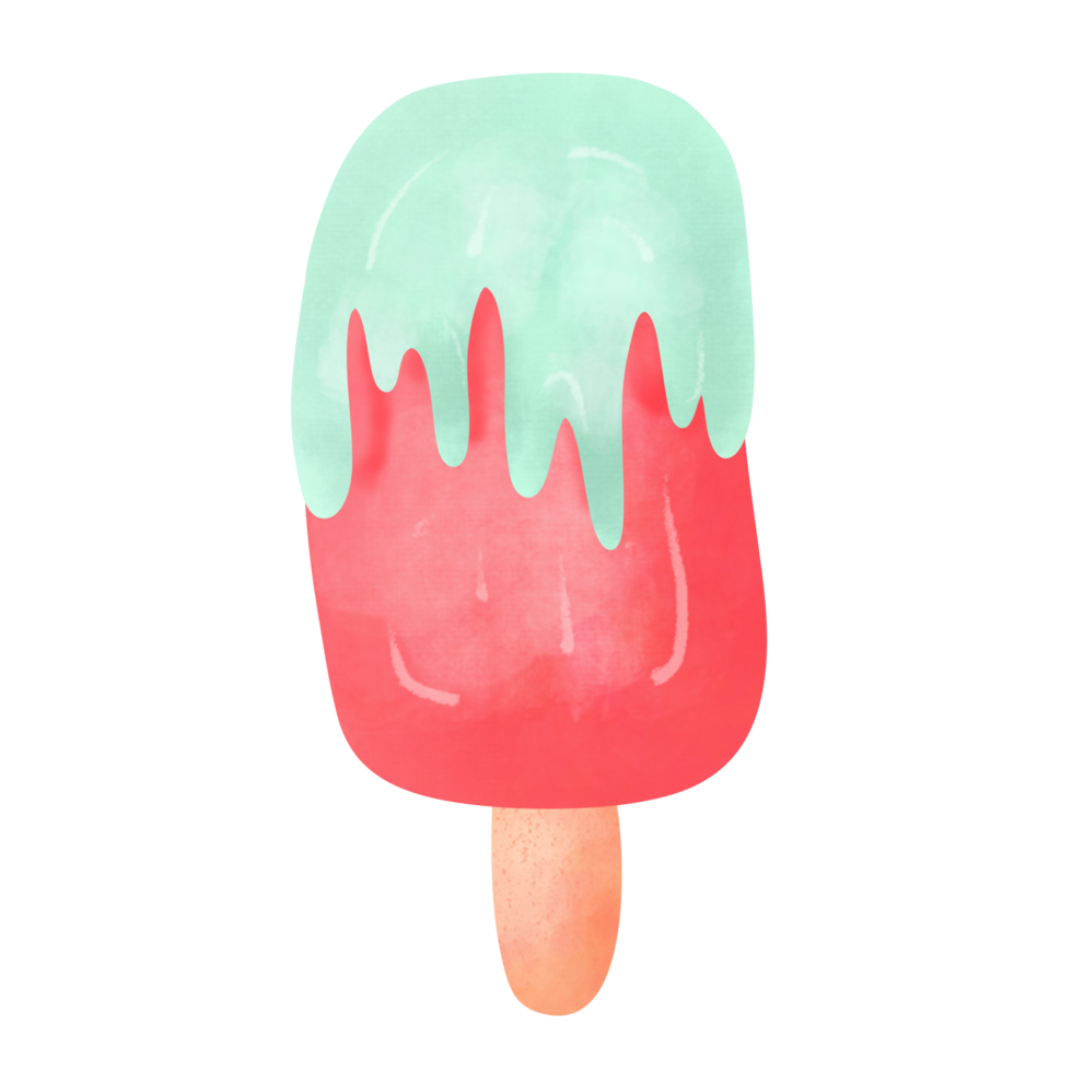 Ice cream watercolor illustration png