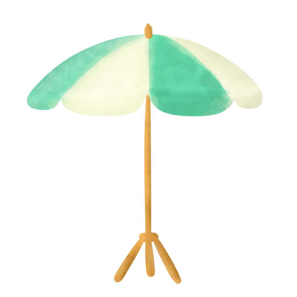 Beach umbrella watercolor illustration png